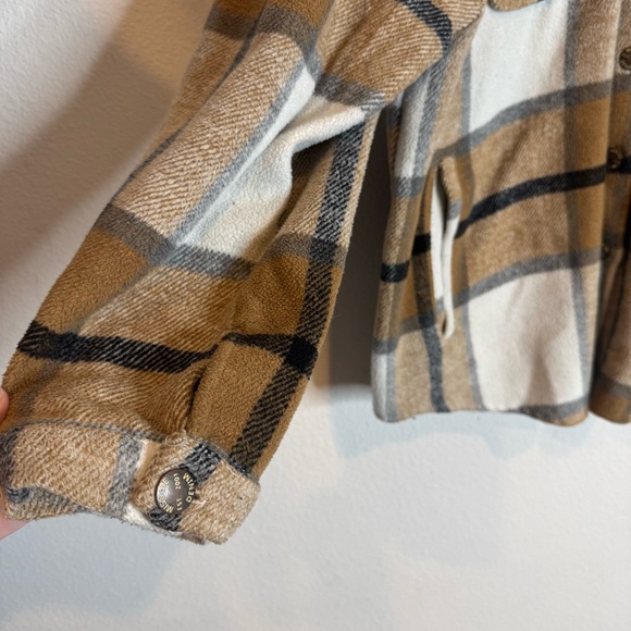 Miss Me brown plaid thick button fleece jacket size medium - Picture 6 of 6